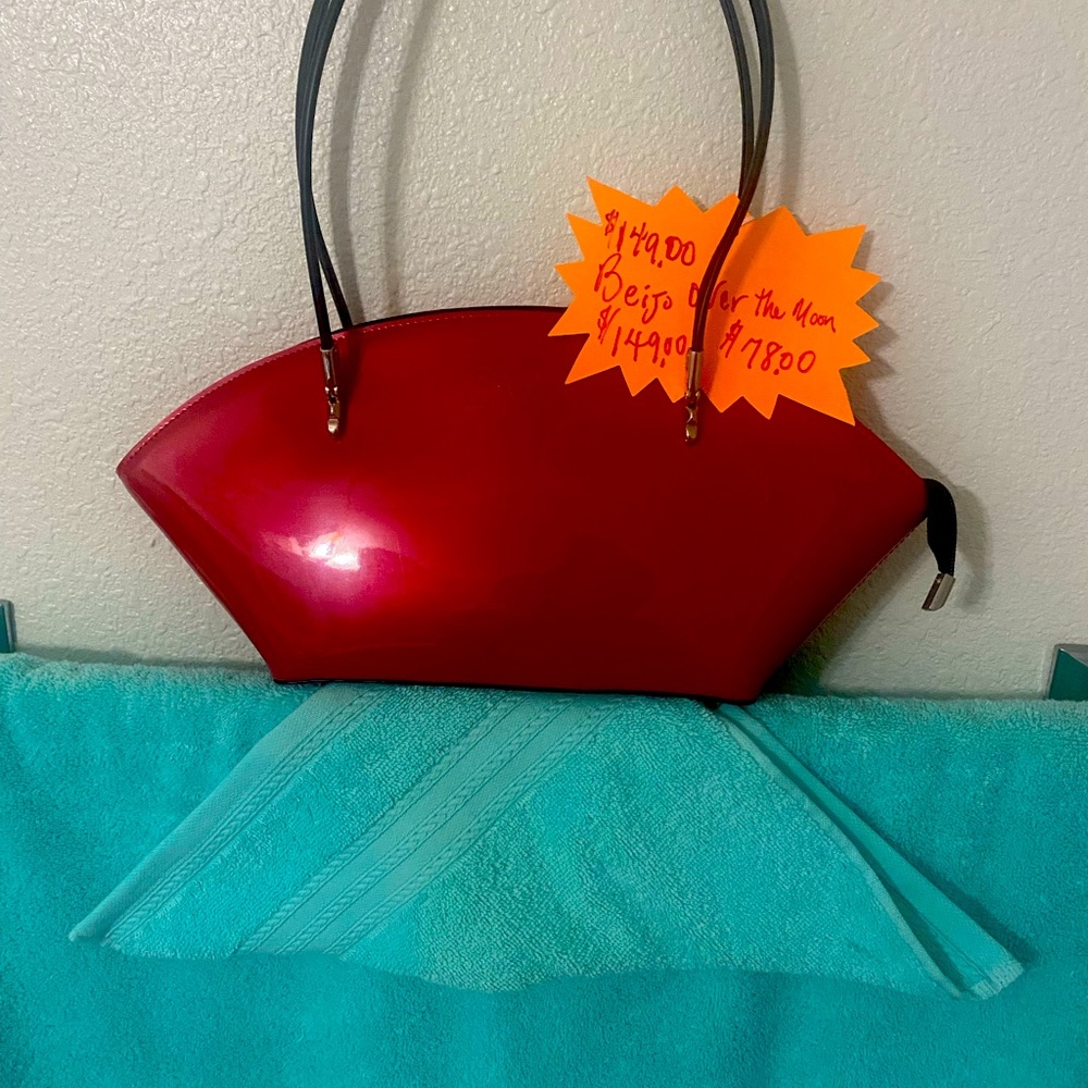 Beijo Red Over the Moon Purse